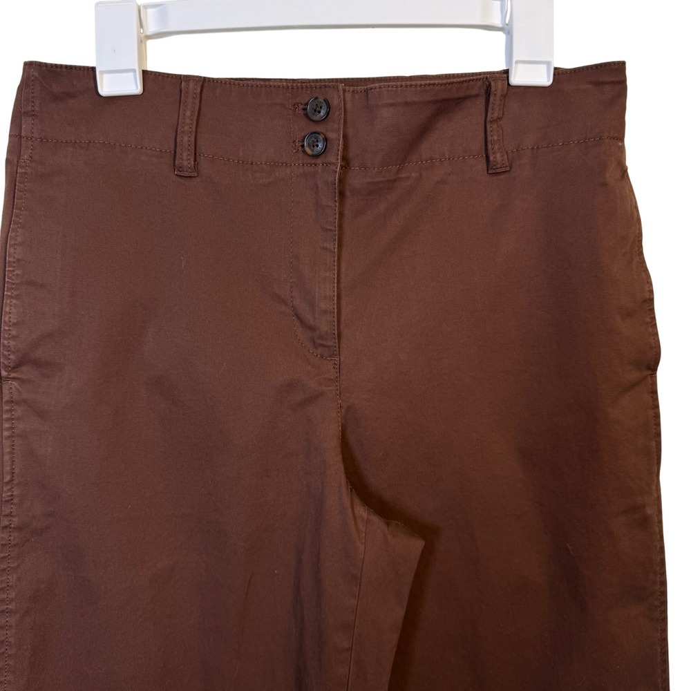 Talbots Womens Pants 6 New England Chino Chocolate‎ Brown Cropped Straight Leg - Picture 2 of 8